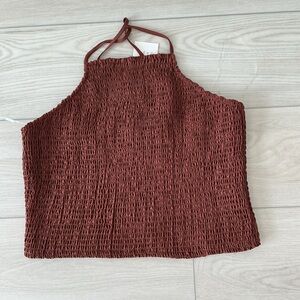 a new day Terracotta Textured Crop Top